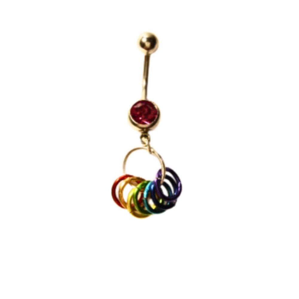 Rainbow Rings 14g Belly Ring